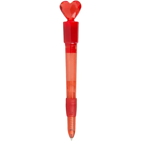 Light-up ballpoint pen with miniature heart topper.... from ASI 34415 Alpi International LTD