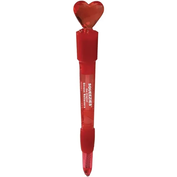 Light-up ballpoint pen with miniature heart topper.... from ASI 34415 Alpi International LTD