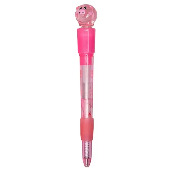 Light-up ballpoint pen with miniature pig topper.... from ASI 34415 Alpi International LTD