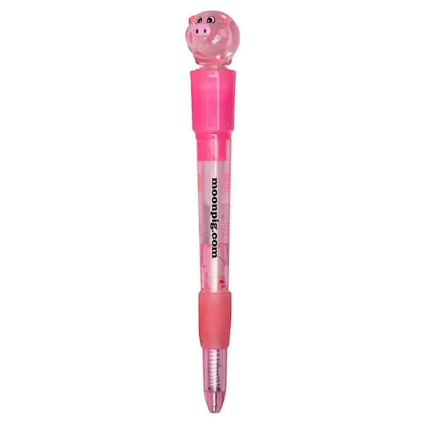 Light-up ballpoint pen with miniature pig topper.... from ASI 34415 Alpi International LTD