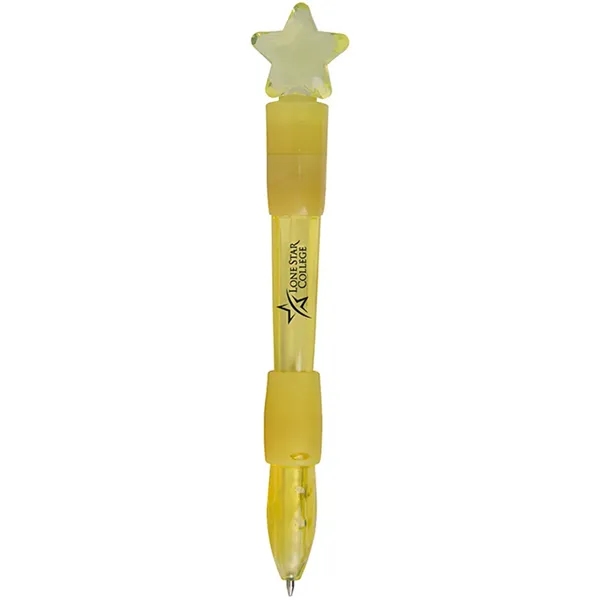 Light-up ballpoint pen with miniature star topper.... from ASI 34415 Alpi International LTD