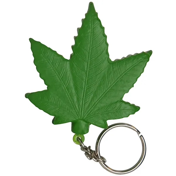Cannabis leaf-shaped stress reliever with keyring.... from ASI 34415 Alpi International LTD
