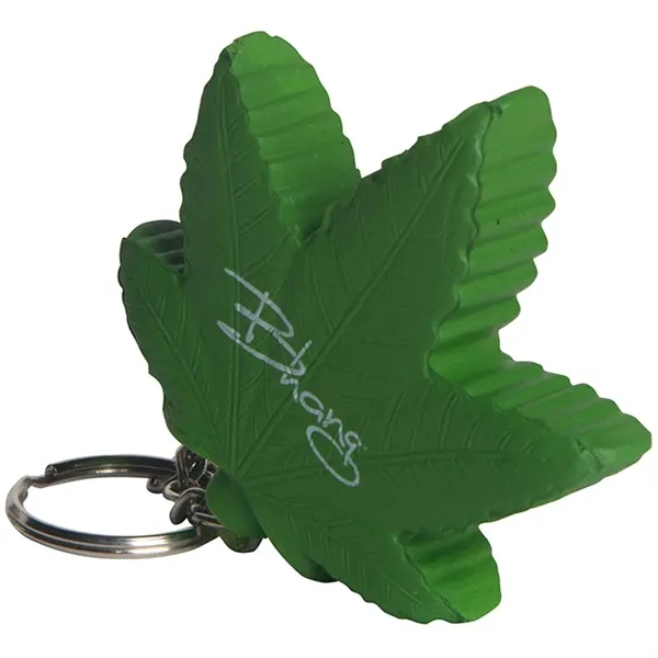 Cannabis leaf-shaped stress reliever with keyring.... from ASI 34415 Alpi International LTD
