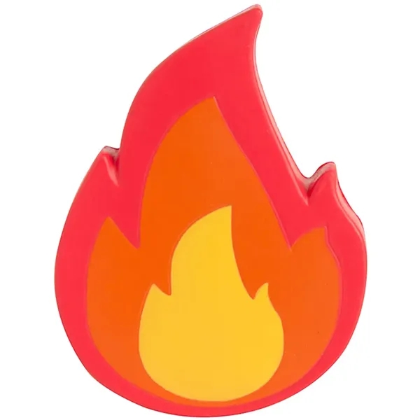 3.75" x 2.75" fire/flame emoji stress reliever made of polyurethane foam.... from ASI 34415 Alpi International LTD