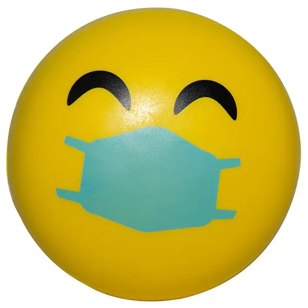 PPE themed, masked happy emoji stress ball.... from ASI 34415 Alpi International LTD