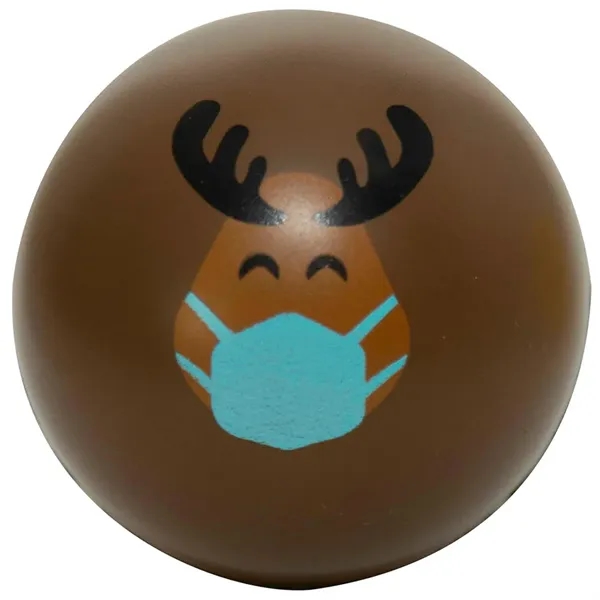 Holiday themed stress ball with PPE masked reindeer print.... from ASI 34415 Alpi International LTD