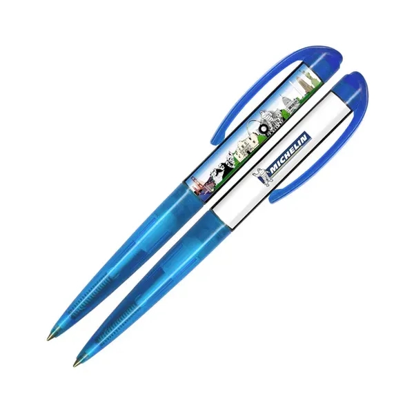 Custom floating liquid pen with colored barrel and clip.... from ASI 62635 Inno-Vative Solutions Grp LTD