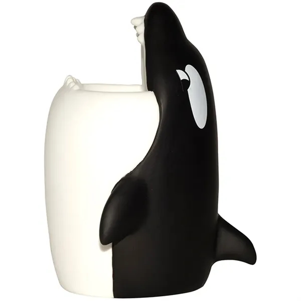 5.5" x 3" plastic orca whale shaped pen holder.... from ASI 34415 Alpi International LTD