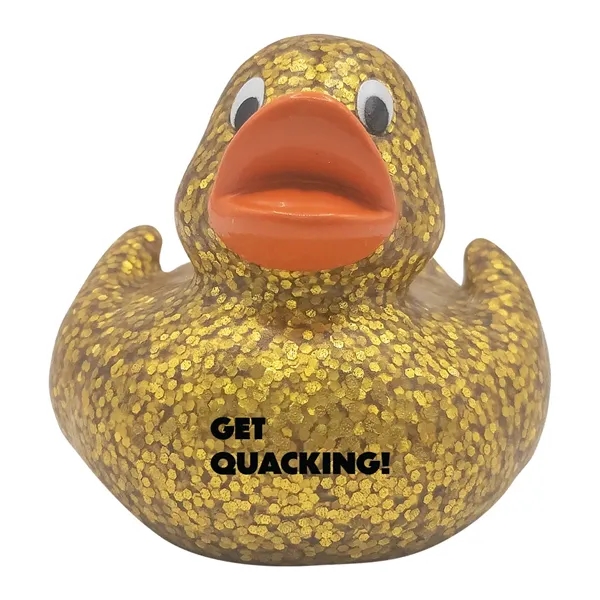 2.5" x 2.25" mini glitter rubber ducks.... from ASI 34415 Alpi International LTD