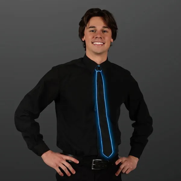 Ambient Glow Blue EL Wire Necktie... from ASI 34194 ALightPromos