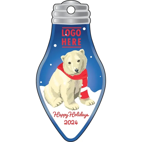 Full color acrylic holiday ornaments with mirror back and polar bear... from ASI 72521 Morris Magnets / Laser Cuts