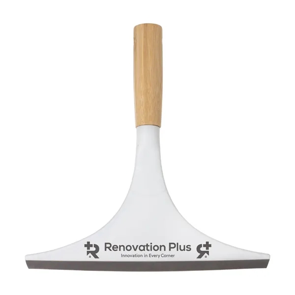 White squeegee with gray accents and bamboo handle and imprinting capabilities.... from ASI 62190 Illini