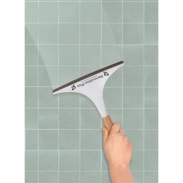 White squeegee with gray accents and bamboo handle and imprinting capabilities.... from ASI 62190 Illini