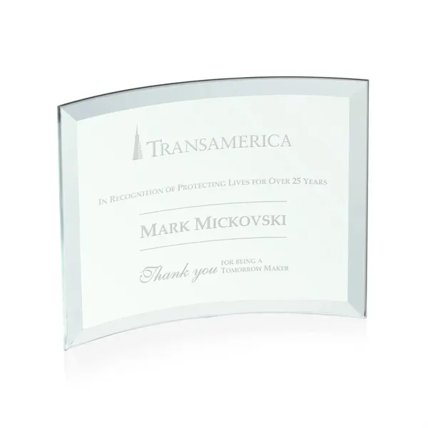 Jade curved rectangle award with beveled edges.... from ASI 84592 St Regis Group / St Regis