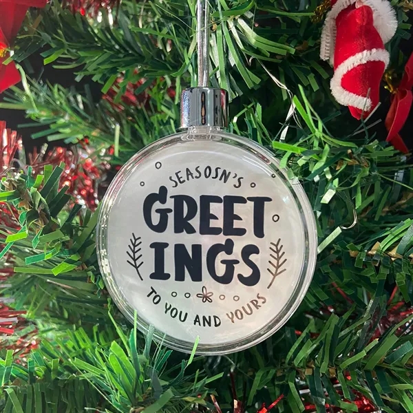 3" Clear Round Full Color Aluminum Sheet Ornament with white box... from ASI 41511 Brainchild USA Inc