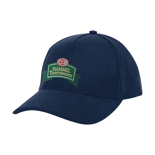 Five panel wool cap with adjustable self-material strap with sliding buckle.... from ASI 61125 Hit Promotional Products / Hit®