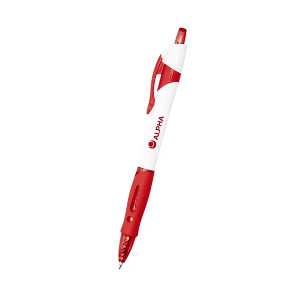 Plunger action ballpoint pen with a rubber grip.... from ASI 61125 Hit Promotional Products / Hit®