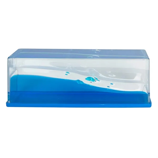 6" x 1.75" clear plastic paperweight with cool blue wave design.... from ASI 34415 Alpi International LTD