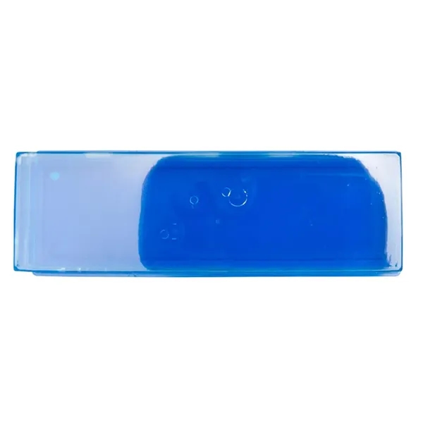 6" x 1.75" clear plastic paperweight with cool blue wave design.... from ASI 34415 Alpi International LTD
