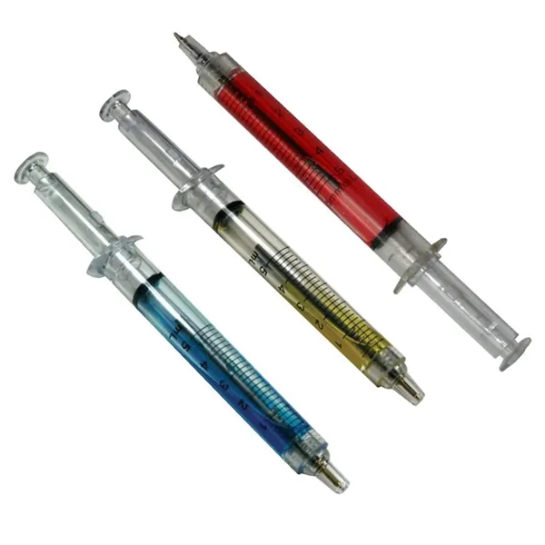 Novelty medical syringe ballpoint pen with click action mechanism.... from ASI 34415 Alpi International LTD