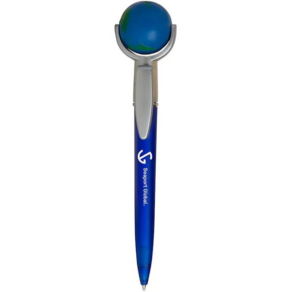 Ballpoint pen with squeezable Earth topper.... from ASI 34415 Alpi International LTD