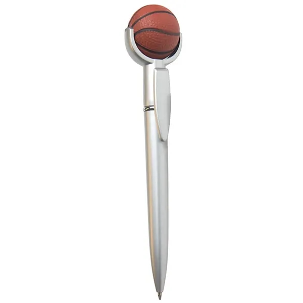 Ballpoint pen with squeezable basketball topper.... from ASI 34415 Alpi International LTD