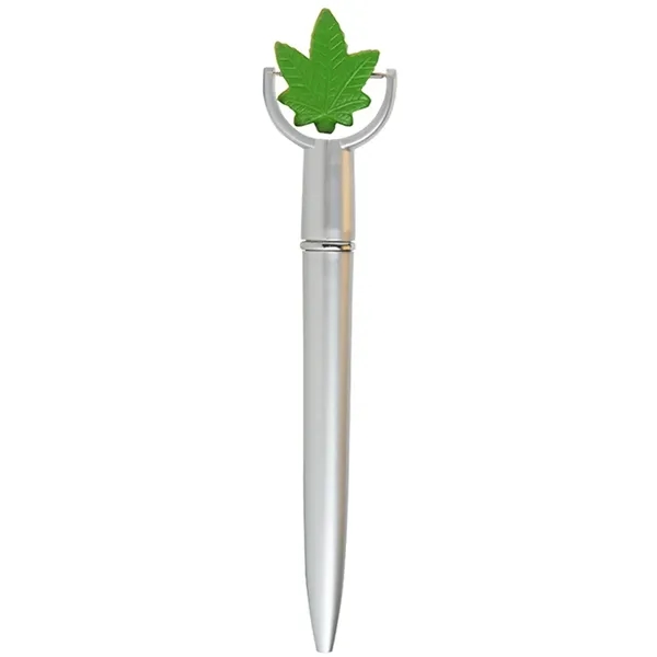 Ballpoint pen with squeezable cannabis leaf topper.... from ASI 34415 Alpi International LTD
