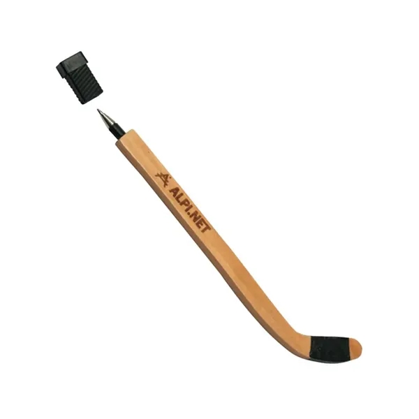 Wooden hockey stick shaped pen with removable cap.... from ASI 34415 Alpi International LTD