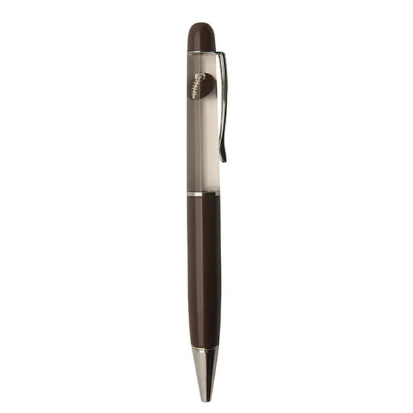 Plastic ballpoint pen with football themed floating inserts.... from ASI 34415 Alpi International LTD