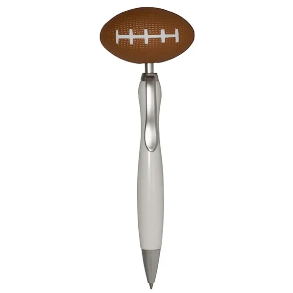 Click action ballpoint pen with football stress reliever topper.... from ASI 34415 Alpi International LTD
