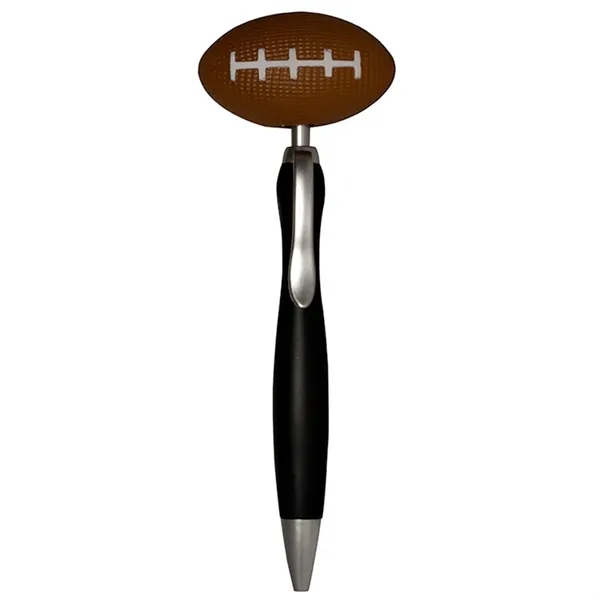 Click action ballpoint pen with football stress reliever topper.... from ASI 34415 Alpi International LTD