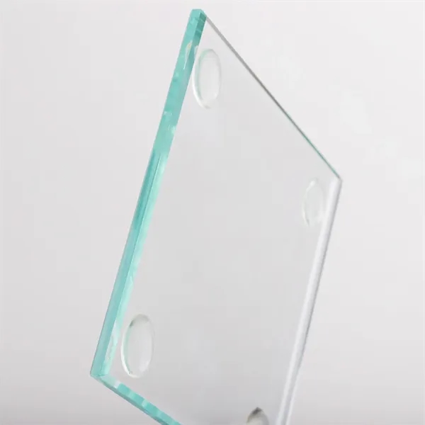 Non-porous glass coaster with silicone pads on the bottom to protect... from ASI 61966 HPG / Beacon Promotions