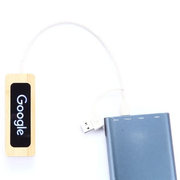 Bamboo 4 ports LED Logo USB Hub plus full color UV... from ASI 37218 Athena Promo (tm)