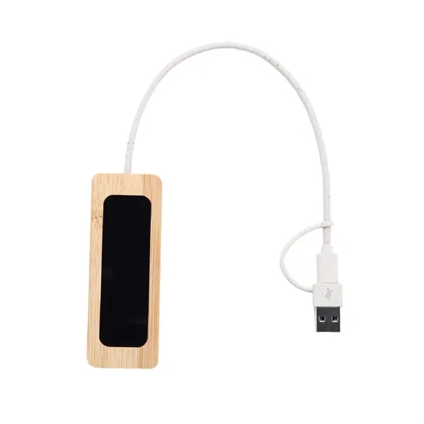 Bamboo 4 ports LED Logo USB Hub plus full color UV... from ASI 37218 Athena Promo (tm)