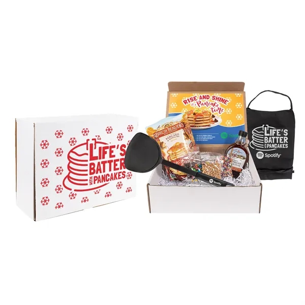 Breakfast kit with apron, pancake mix, toppings, flipper and syrup.... from ASI 44900 NC Custom (CI/Lanco) / Chocolate Inn