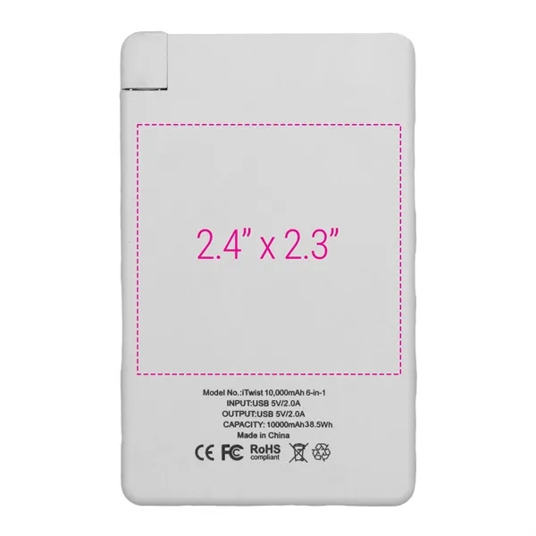 10,000mAh; 6-in-1 Universal built-in Lightning, Micro USB, USB-C, USB charging cables,... from ASI 62124 iClick, Inc. / iClick®