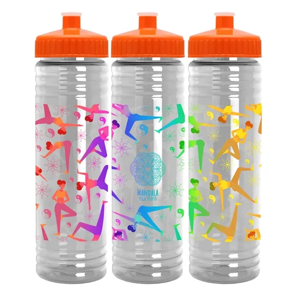 Slim Cylinder Design 24 oz Transparent Sport Bottles with Push-Pull Lid... from ASI 55990 Garyline