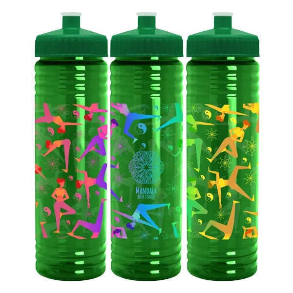 Slim Cylinder Design 24 oz Transparent Sport Bottles with Push-Pull Lid... from ASI 55990 Garyline