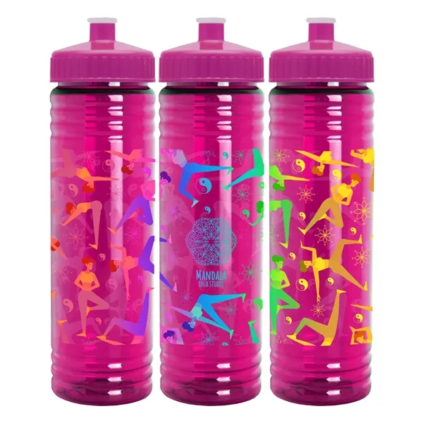 Slim Cylinder Design 24 oz Transparent Sport Bottles with Push-Pull Lid... from ASI 55990 Garyline