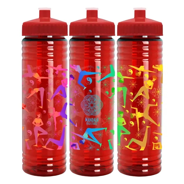 Slim Cylinder Design 24 oz Transparent Sport Bottles with Push-Pull Lid... from ASI 55990 Garyline