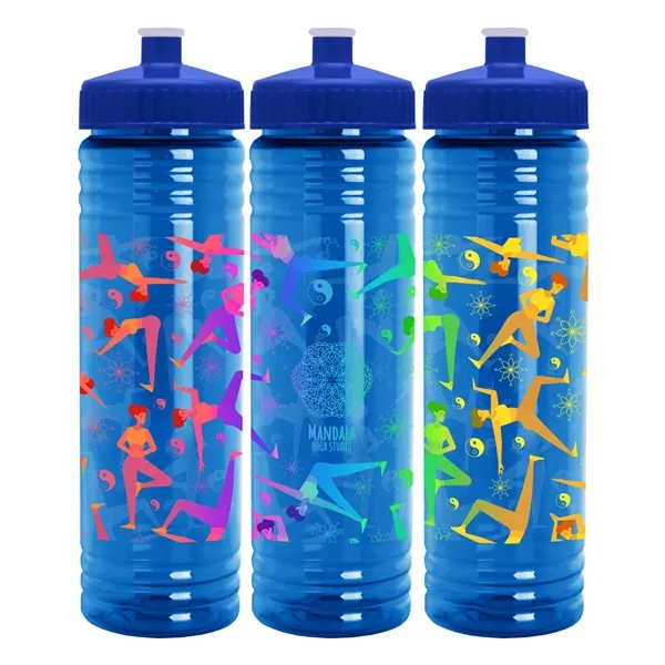 Slim Cylinder Design 24 oz Transparent Sport Bottles with Push-Pull Lid... from ASI 55990 Garyline