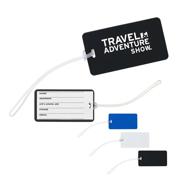 4.25" x 2.25" vinyl and PVC luggage tag with strap and... from ASI 63549 Jornik Manufacturing Corp