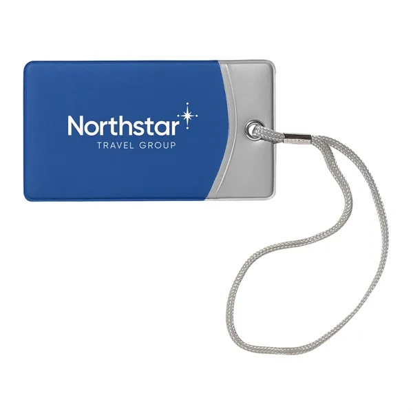 4.5" x 2.5" two-tone luggage tag with nylon strap and ID... from ASI 63549 Jornik Manufacturing Corp