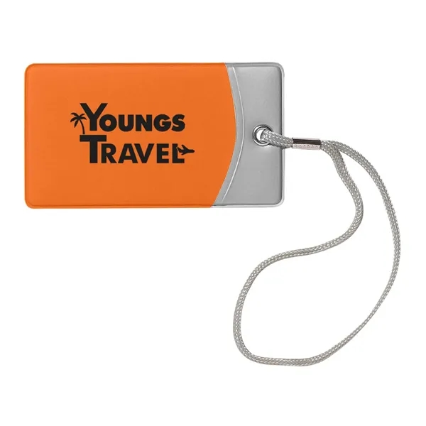 4.5" x 2.5" two-tone luggage tag with nylon strap and ID... from ASI 63549 Jornik Manufacturing Corp