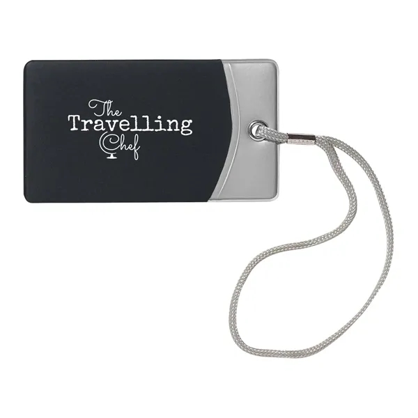 4.5" x 2.5" two-tone luggage tag with nylon strap and ID... from ASI 63549 Jornik Manufacturing Corp
