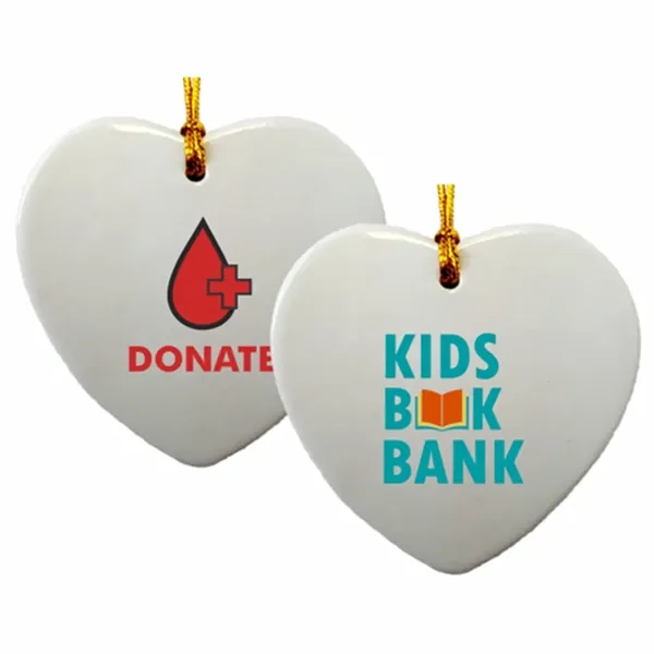 Ceramic Ornaments, 3" Heart... from ASI 77280 Pepco Poms