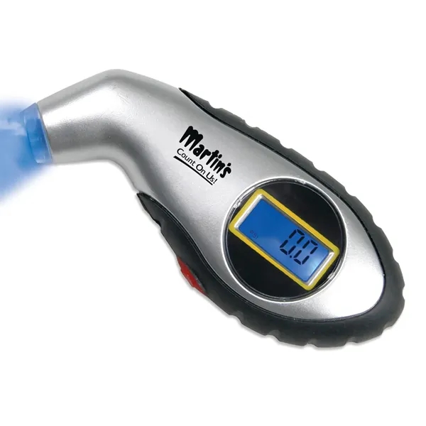 1.75"H x 4.25"W x 0.87"D tire pressure gauge with blue backlit... from ASI 54040 Fey Promo / Mi Line by Fey