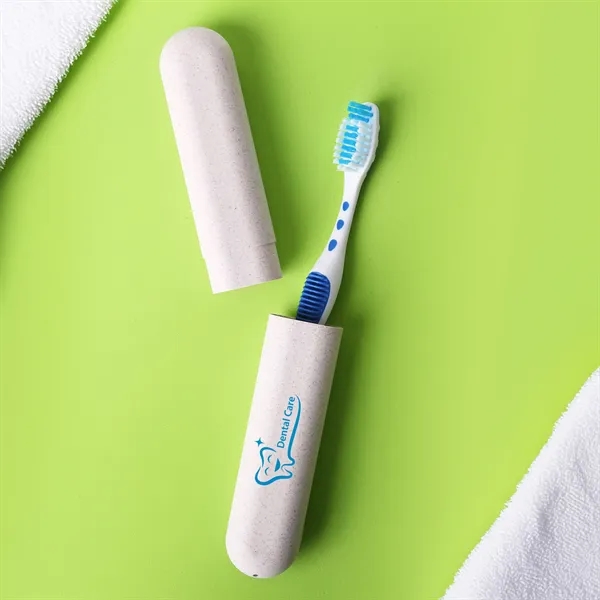 Toothbrush with medium bristles in a toothbrush case both made of... from ASI 61966 HPG / Mixie