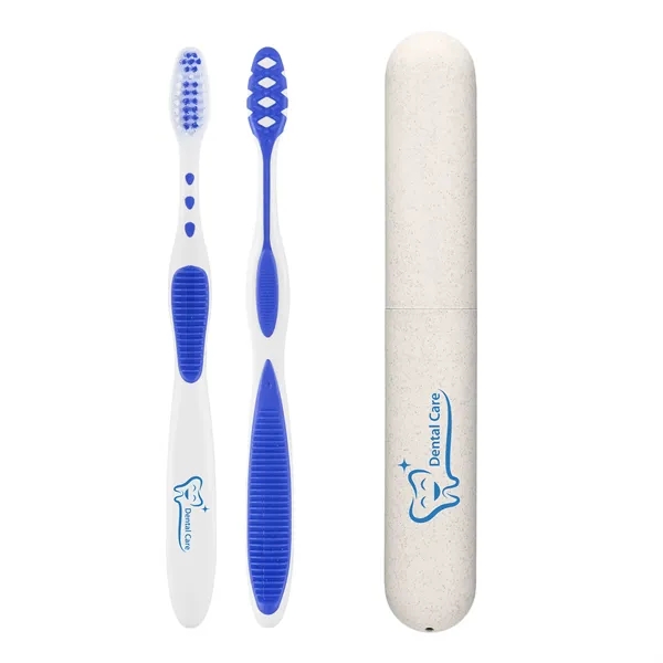 Toothbrush with medium bristles in a toothbrush case both made of... from ASI 61966 HPG / Mixie