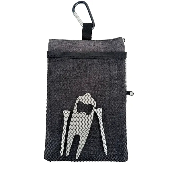 Versatile heathered accessory pouch with two zippered compartments and mesh pocket... from ASI 34800 Alstar Creations / Alstar Line